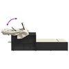 vidaXL Chaise longue double et auvent et coussins noir r&eacute;sine tress&eacute;e