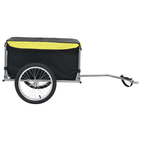 vidaXL Remorque de v&eacute;lo noir et jaune 65 kg