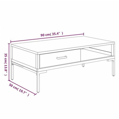 vidaXL Table basse Noir 90x50x35 cm Bois de pin massif