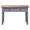 vidaXL Table console Gris 110x40x72 cm Pin solide Gamme Panama