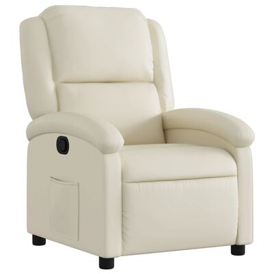 vidaXL Fauteuil inclinable Crème Similicuir