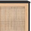 vidaXL Buffet Noir 105x30x60 cm Bois de pin massif et rotin naturel