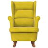 vidaXL Fauteuil &agrave; bascule &agrave; oreilles en velours jaune bois massif