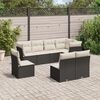 vidaXL Salon de jardin 8 pcs avec coussins noir r&eacute;sine tress&eacute;e