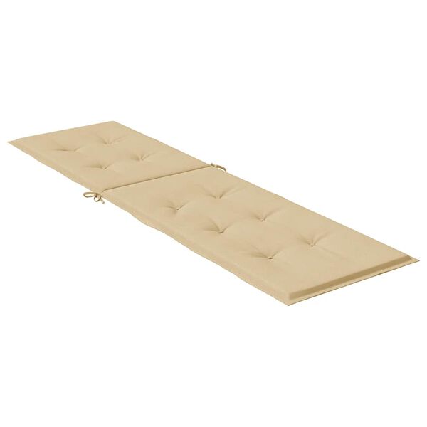 vidaXL Coussin de chaise longue beige m&eacute;lang&eacute; (75+105) x 50 x 4 cm tissu