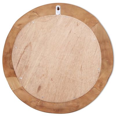 vidaXL Miroir décoratif Teck 60 cm Rond