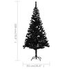 vidaXL Arbre de No&euml;l artificiel pr&eacute;-&eacute;clair&eacute; et boules noir 180 cm PVC