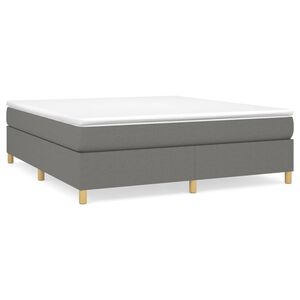 vidaXL Sommier à lattes de lit et matelas gris foncé 183x213 cm tissu