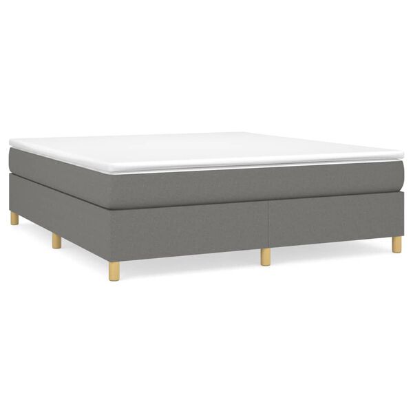 vidaXL Sommier à lattes de lit et matelas gris foncé 183x213 cm tissu