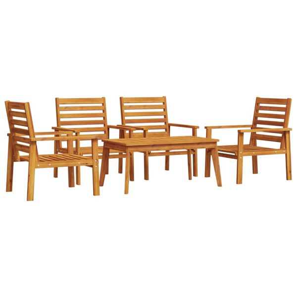 vidaXL Salon de jardin 5 pcs bois d'acacia solide
