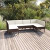 vidaXL Salon de jardin 6 pcs avec coussins R&eacute;sine tress&eacute;e Marron