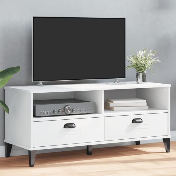 vidaXL Meuble TV VIKEN blanc bois d'ingénierie