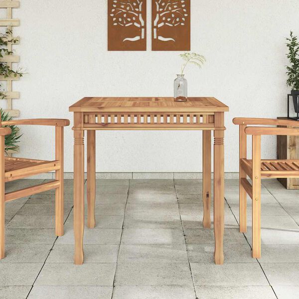 vidaXL Table &agrave; d&icirc;ner de jardin 80x80x80 cm Bois de teck solide