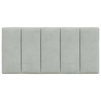 vidaXL Coussin de tête de lit gris clair 100 cm velours