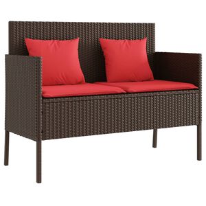 vidaXL Banc de jardin avec coussins marron résine tressée