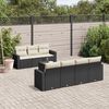 vidaXL Salon de jardin 8 pcs avec coussins noir r&eacute;sine tress&eacute;e