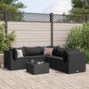 vidaXL Salon de jardin 6 pcs avec coussins Noir Résine tressée