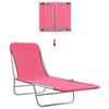 vidaXL Chaises longues pliables lot de 2 Acier et tissu Rose