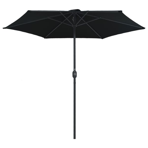 vidaXL Parasol de jardin et mât en aluminium 270x246 cm Noir