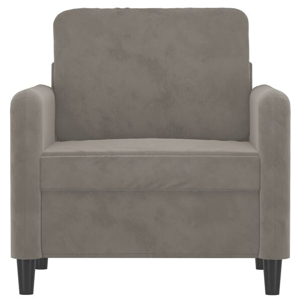 vidaXL Fauteuil Gris clair 60 cm Velours