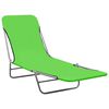 vidaXL Chaises longues pliables lot de 2 Acier et tissu Vert