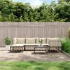vidaXL Salon de jardin 7 pcs avec coussins anthracite r&eacute;sine tress&eacute;e