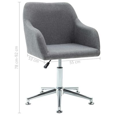 vidaXL Chaise pivotante à manger gris clair tissu