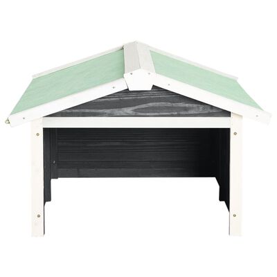 vidaXL Garage de tondeuse à gazon 72x87x50 cm Gris et blanc Sapin