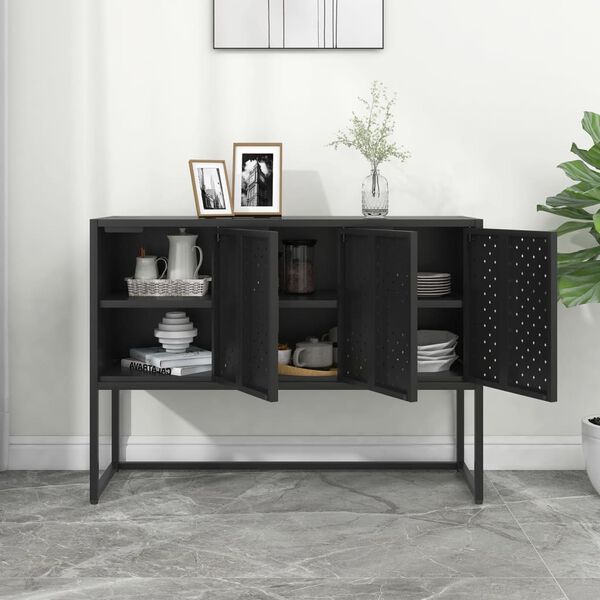 vidaXL Buffet Noir 105x35x75 cm Acier