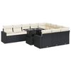 vidaXL Salon de jardin 11 pcs avec coussins noir r&eacute;sine tress&eacute;e