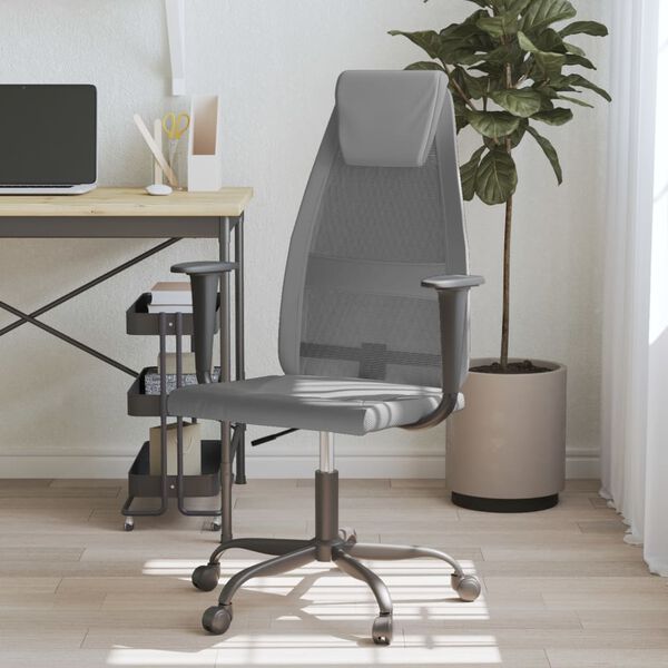 vidaXL Chaise de bureau réglable en hauteur gris