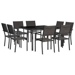 vidaXL Mobilier de salle à manger d'extérieur 9 pc Acier
