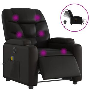 vidaXL Fauteuil inclinable de massage &eacute;lectrique noir similicuir