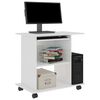 vidaXL Bureau d'ordinateur Blanc brillant 80x50x75cm Bois d'ing&eacute;nierie