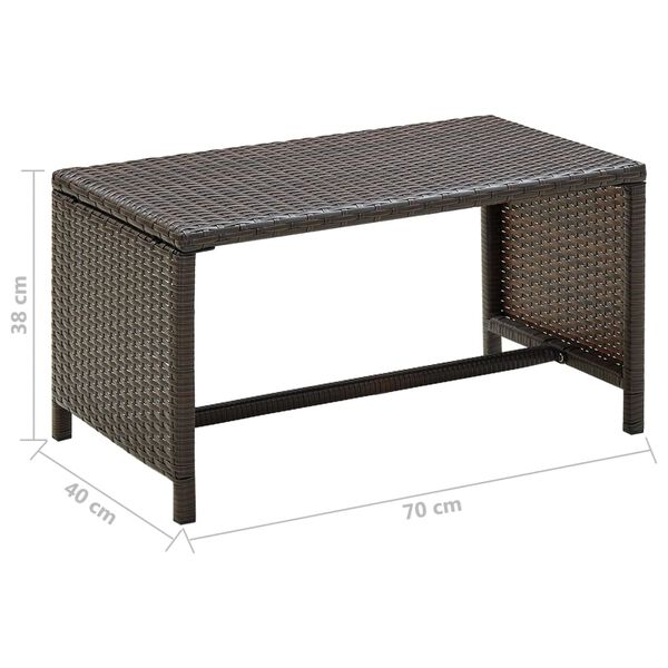 vidaXL Table basse Marron 70x40x38 cm Résine tressée