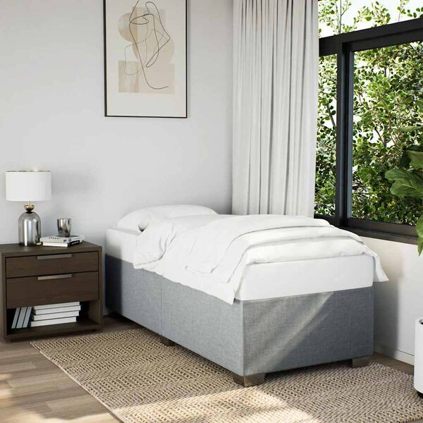 vidaXL Cadre de lit sans matelas gris clair double tissu