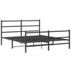 vidaXL Cadre de lit m&eacute;tal sans matelas avec pied de lit noir 150x200cm