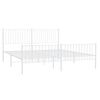 vidaXL Cadre de lit m&eacute;tal sans matelas et pied de lit blanc 183x213 cm