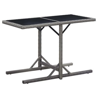 vidaXL Table de jardin Anthracite 110x53x72 cm Verre et résine tressée