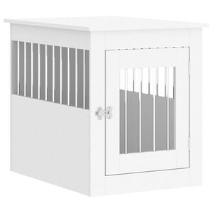 vidaXL Meuble de cage pour chiens blanc 55x75x65 cm bois d'ing&eacute;nierie