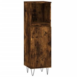 vidaXL Armoire de bain chêne fumé 30x30x100 cm bois d'ingénierie