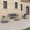 vidaXL Salon de jardin 4 pcs avec coussins Résine tressée Beige