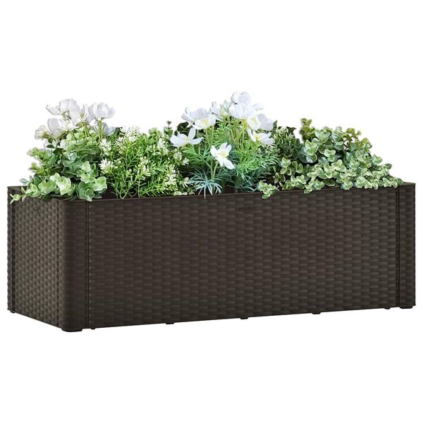 vidaXL Lit sur&eacute;lev&eacute; de jardin avec syst&egrave;me d'arrosage Moka 100x43x33cm
