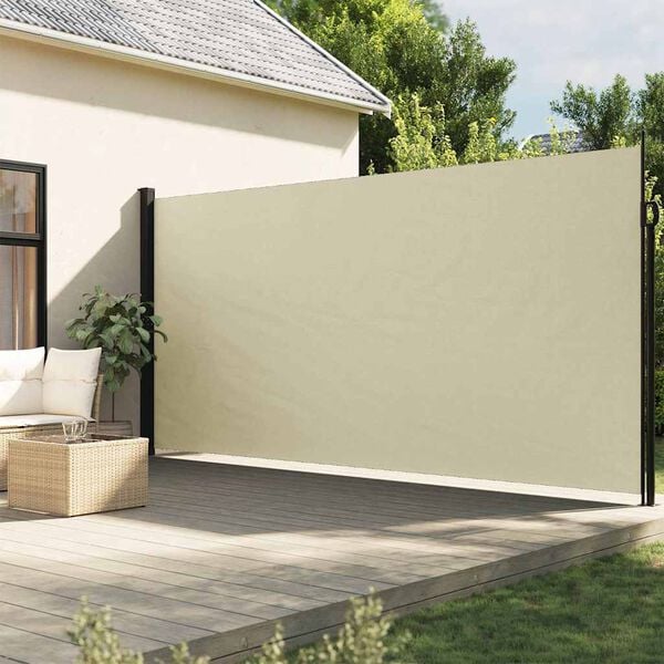 vidaXL Auvent lat&eacute;ral r&eacute;tractable cr&egrave;me 200x600 cm