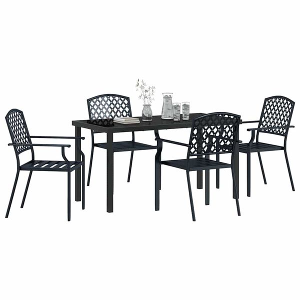 vidaXL Ensemble de salle &agrave; manger pour jardin 5 pcs Anthracite