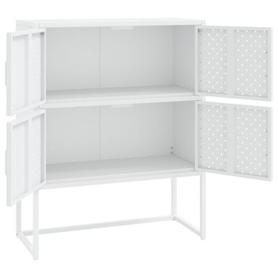 vidaXL Buffet haut Blanc 80x35x100 cm Acier