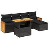 vidaXL Salon de jardin 6 pcs avec coussins noir r&eacute;sine tress&eacute;e