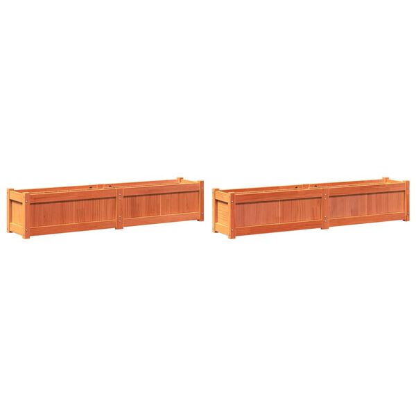 vidaXL Jardini&egrave;res 2 pcs cire marron bois de pin massif