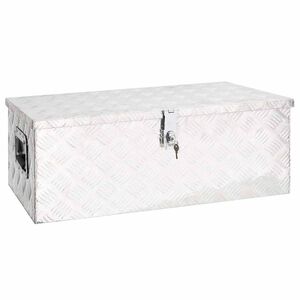 vidaXL Bo&icirc;te de rangement Argent&eacute; 80x39x30 cm Aluminium