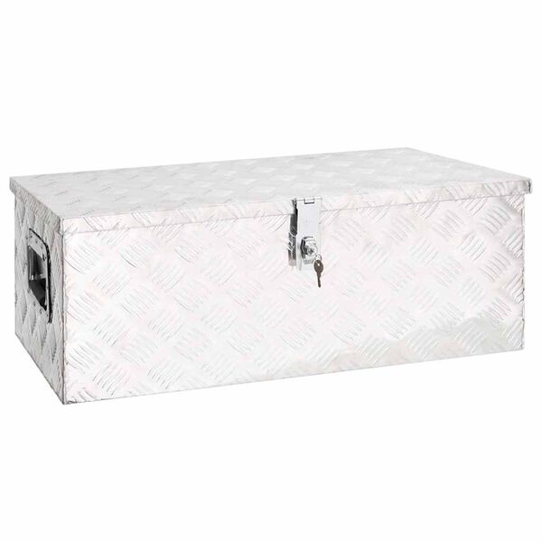 vidaXL Bo&icirc;te de rangement Argent&eacute; 80x39x30 cm Aluminium